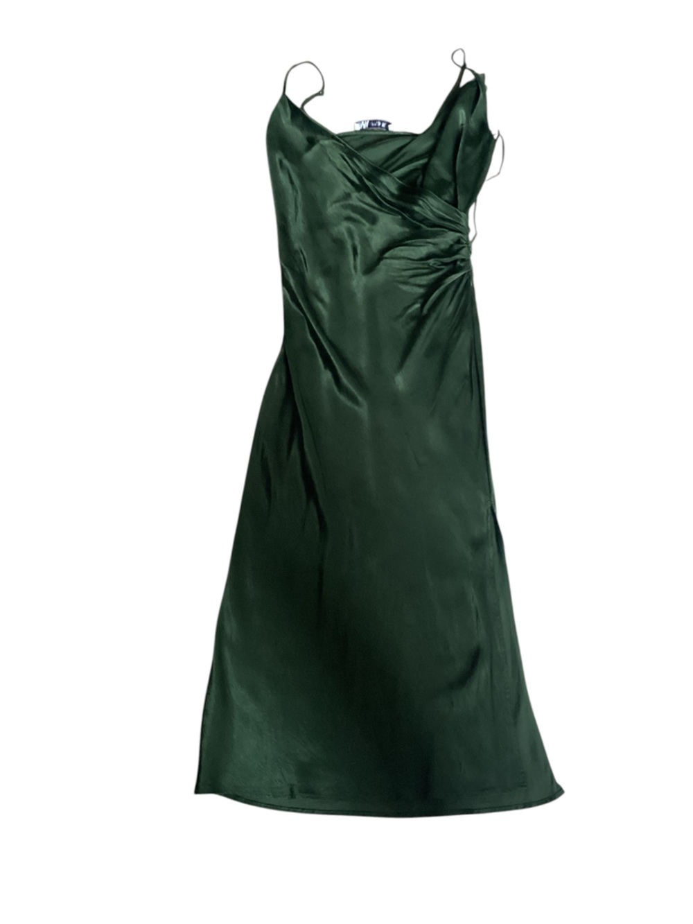 Zara Satin Effect Draped Ruched Midi Camisole Slip Dress - Medium - Picture 9 of 11
